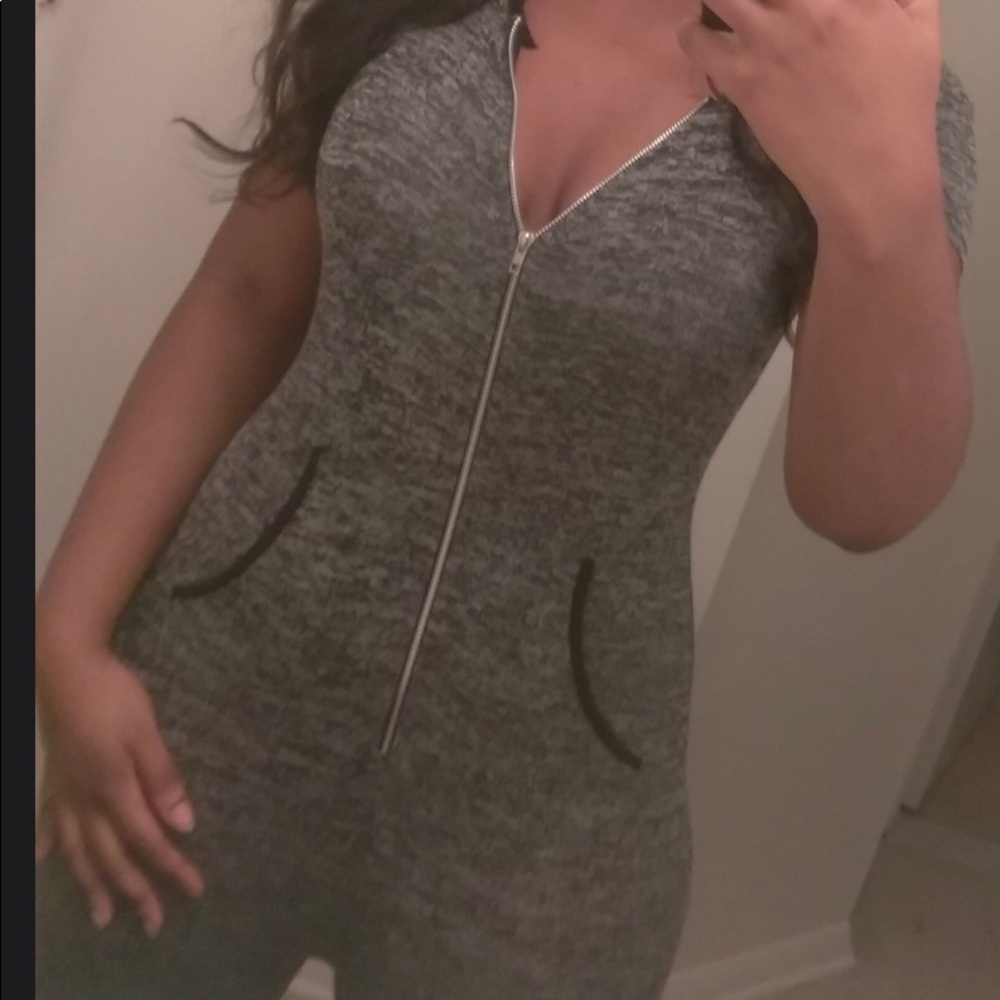 Black bodysuit with hood